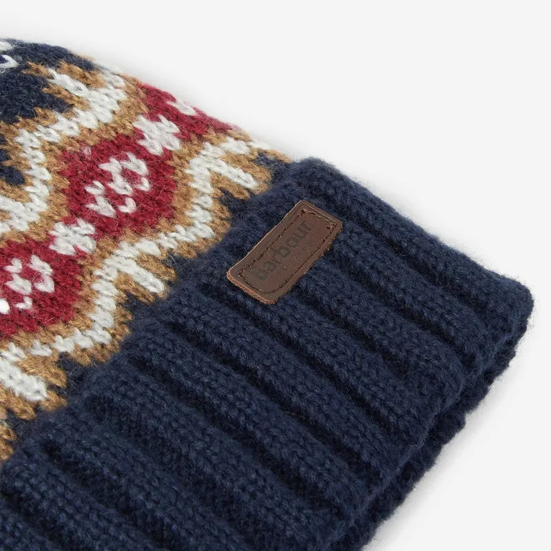 Barbour Boys Case Fairisle Beanie - Cranberry -1